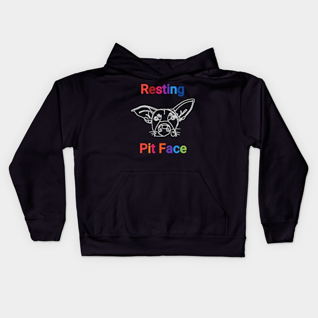 Vintage resting pit face dog Kids Hoodie by FouadBelbachir46